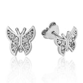 Boucles d'oreilles papillon en argent